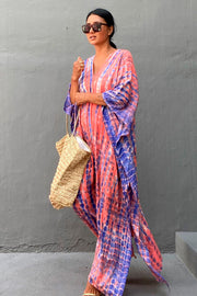 Serengeti Sun Dress | Rose | Tiedye Kaftan kjole fra Statebird