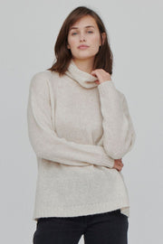 Marnie T-Neck l Caroline Rose Mel. l Strik fra Basic Apparel