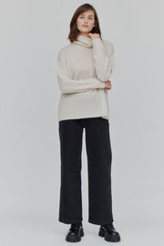 Marnie T-Neck l Caroline Rose Mel. l Strik fra Basic Apparel